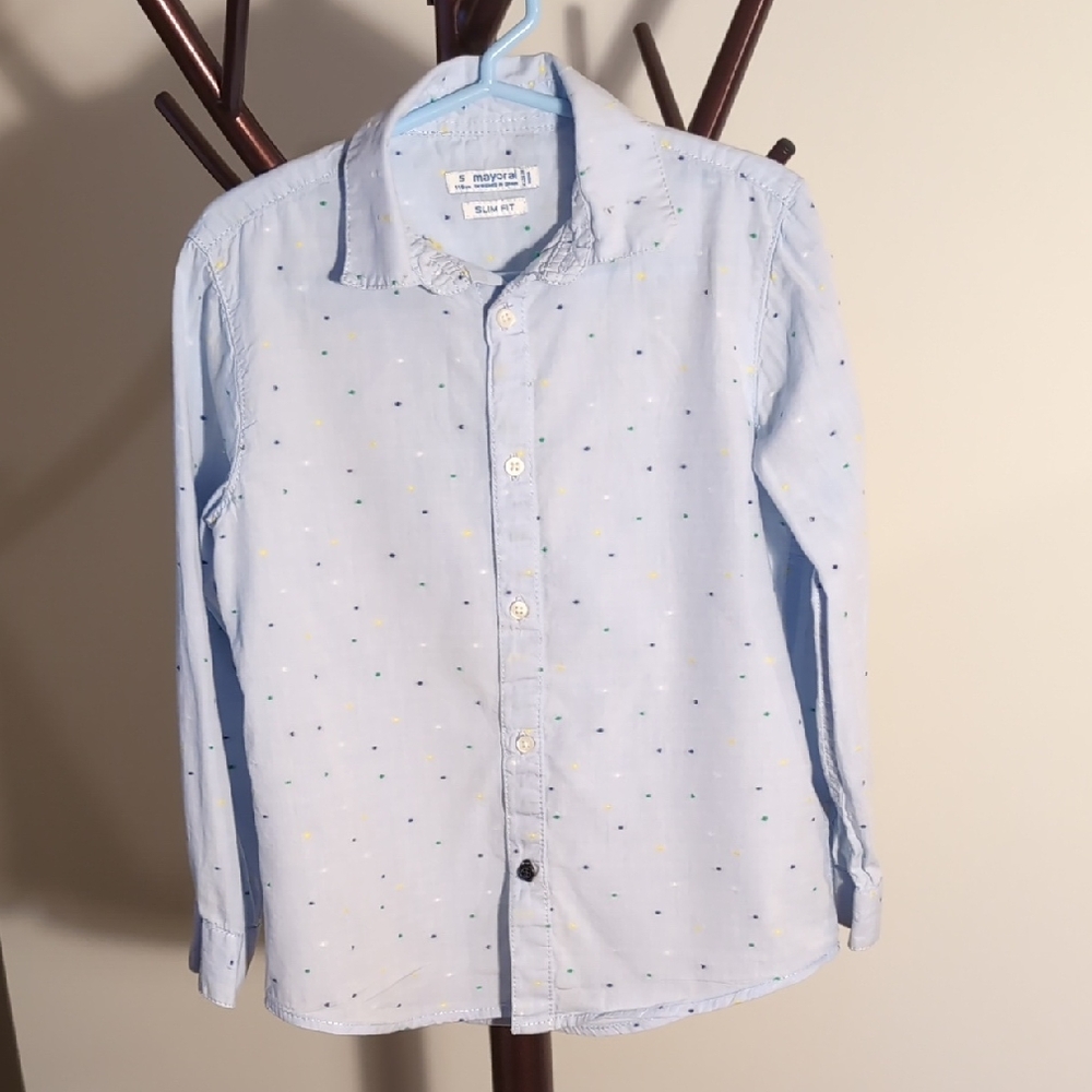 H&M Light Blue Polka Dot Casual Shirt